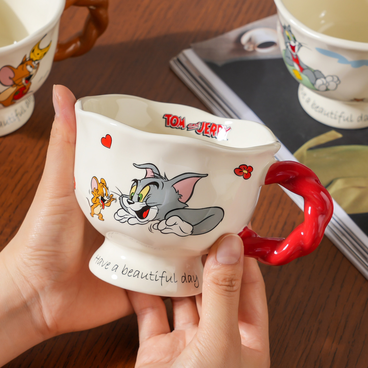 Керамічна чашка TOM and Jerry і написом "Have a beautiful day "360мл, фото 1
