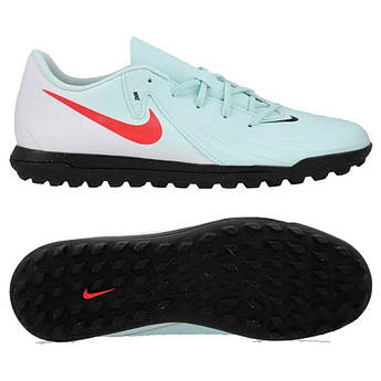 Сороконіжки Nike PHANTOM GX II CLUB TF м'ятно-біло-червоні FJ2587-300, Блакитний, Розмір (EU) — 42