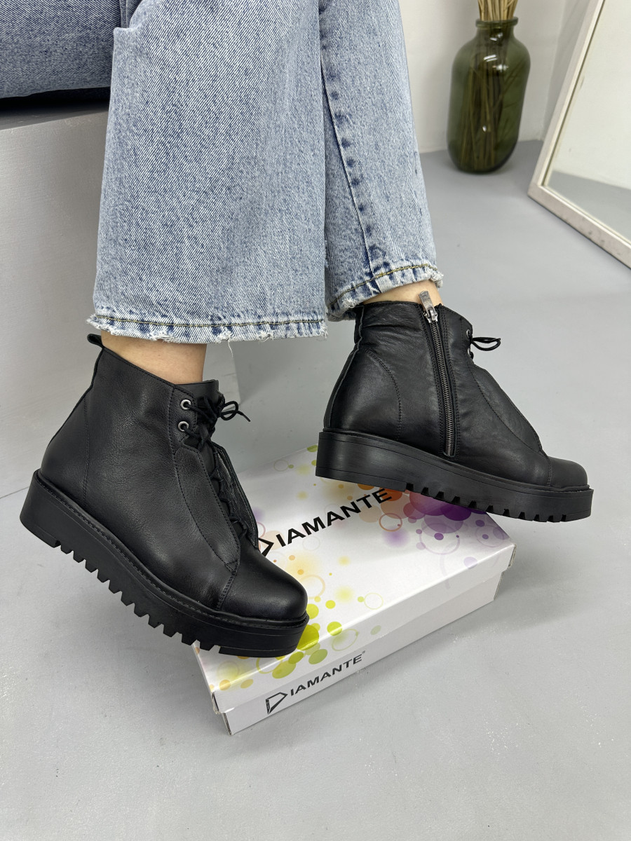 Черевики жіночі Aras Shoes K53-siyah чорні на платформі 37, фото 1