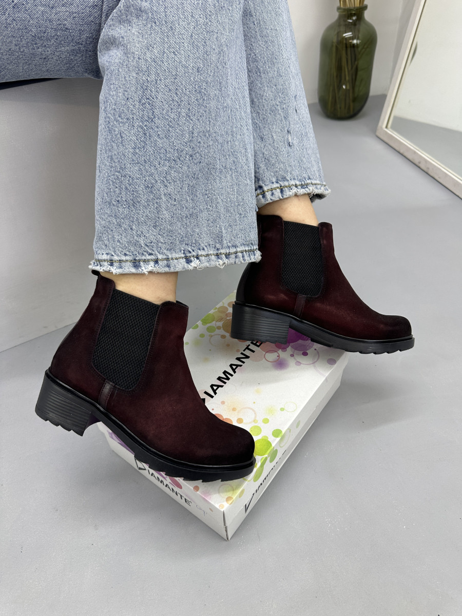 Черевики жіночі Tunkay 8503-bordo челсі на підборах 37, фото 1