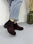 Черевики жіночі Tunkay 8503-bordo челсі на підборах 37, фото 3