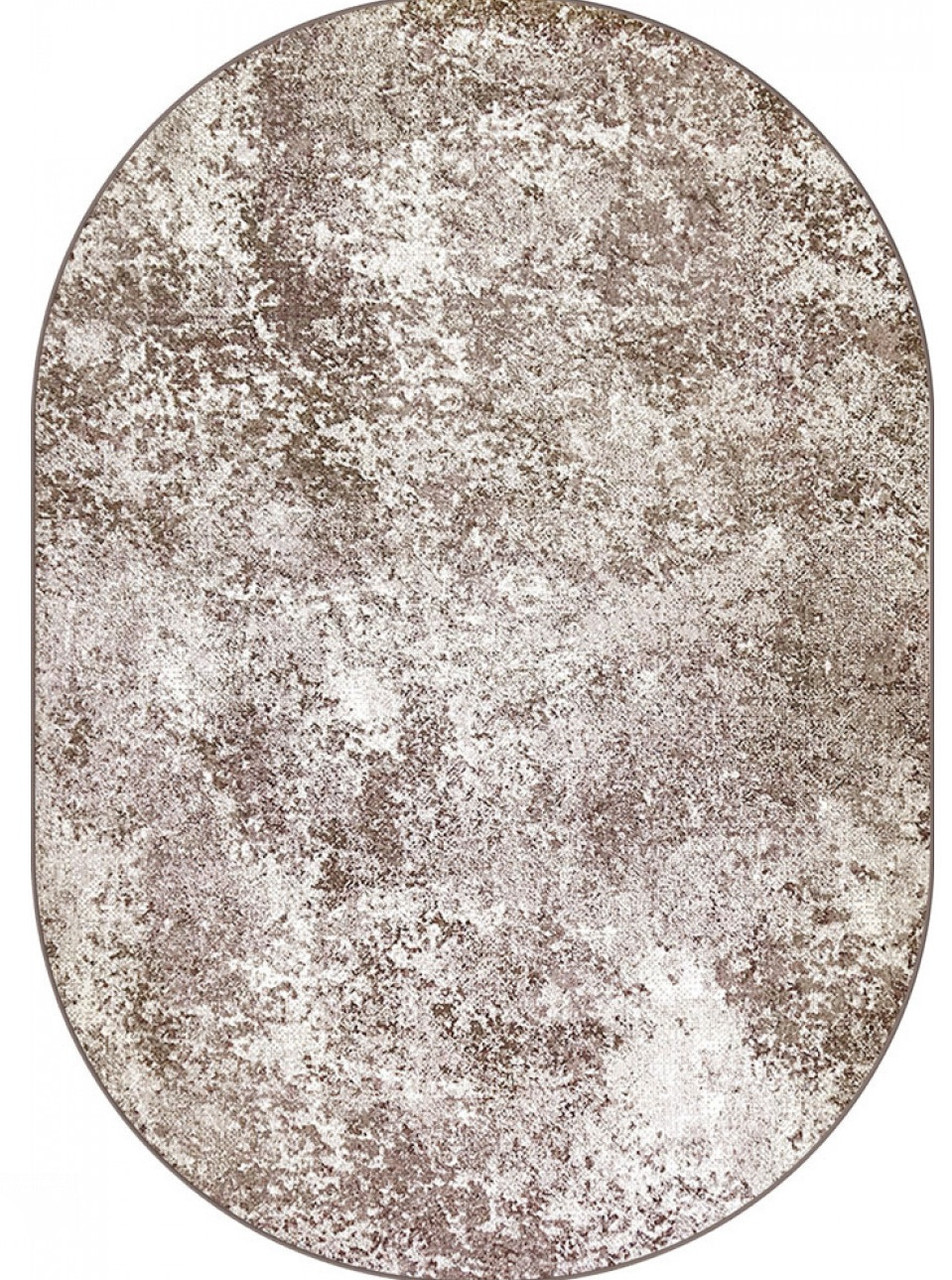 Килим овал 2х5 з ворсом на тканій основі бежевий мармур Mira 24058/120о