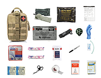 Аптечка военная IFAK. Турникета CAT. Аптечка НАТО. Койот/песок отрывной