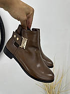 Черевики жіночі HG16M коричневі на низькому ходу 37, фото 6