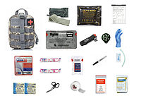 Аптечка военная IFAK. Турникета CAT. Аптечка НАТО. Пиксель серый отрывной