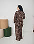 Жіночий домашній костюм із леопардовим принтом Піжама великого розміру, фото 3