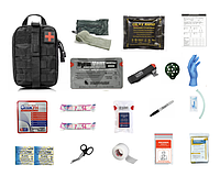 Аптечка военная IFAK. Турникета CAT. Аптечка НАТО. Черная отрывной