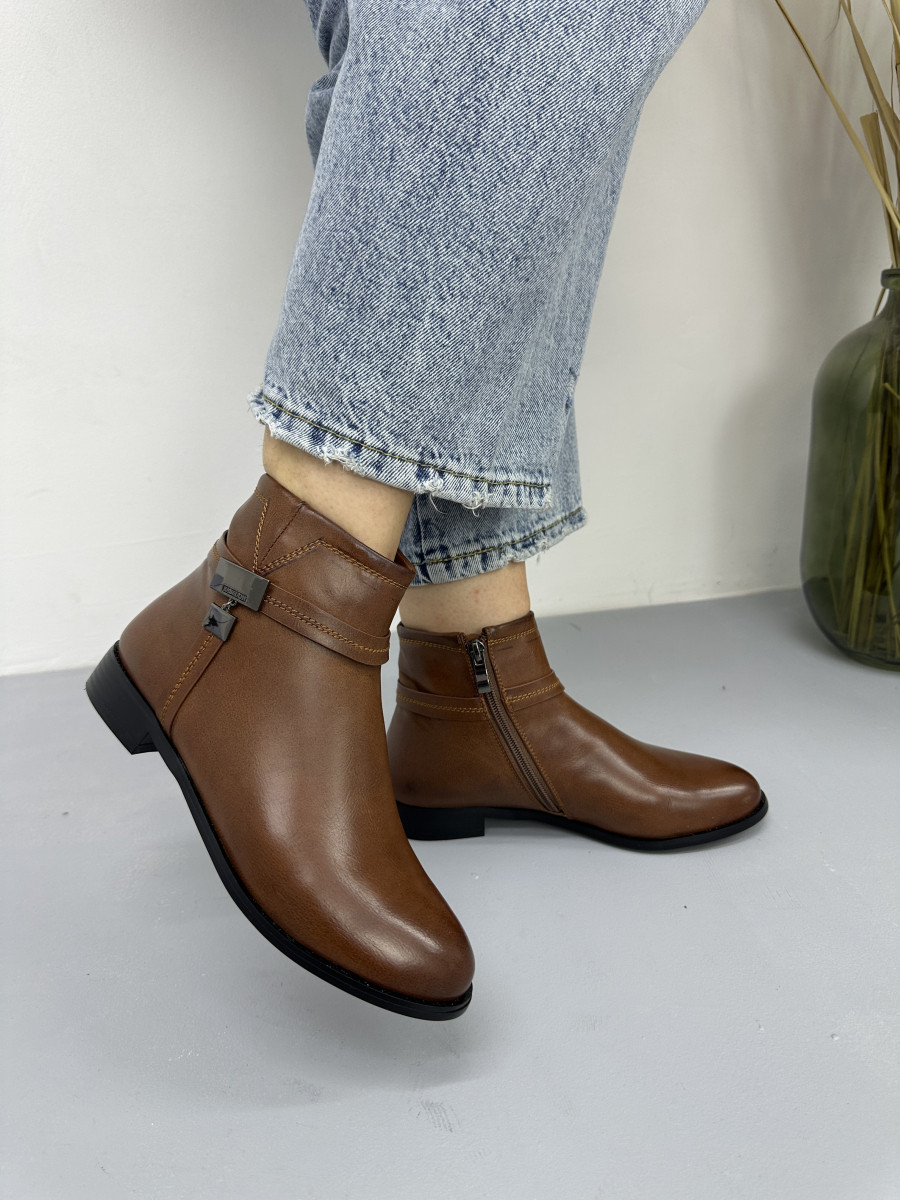 Черевики жіночі HG14 коричневі на низькому підборі 37, фото 1