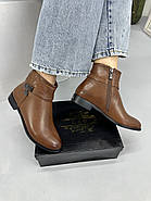 Черевики жіночі HG14 коричневі на низькому підборі 37, фото 5