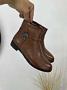 Черевики жіночі HG14 коричневі на низькому підборі 37, фото 6