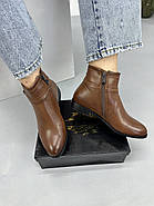 Черевики жіночі HG14 коричневі на низькому підборі 37, фото 7