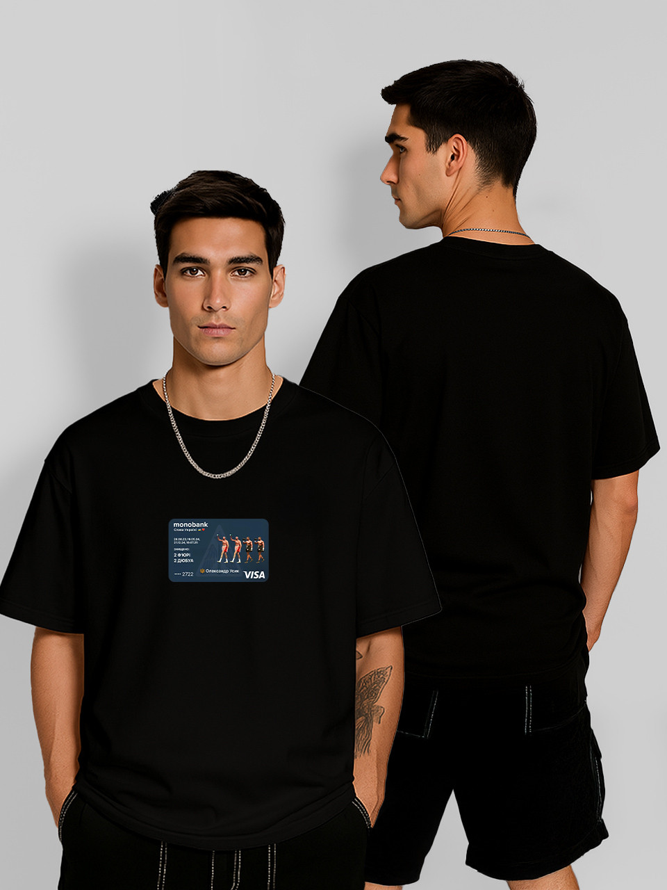 Футболка оверсайз Олександр Усік Mono Bank Чорна Чоловіча S