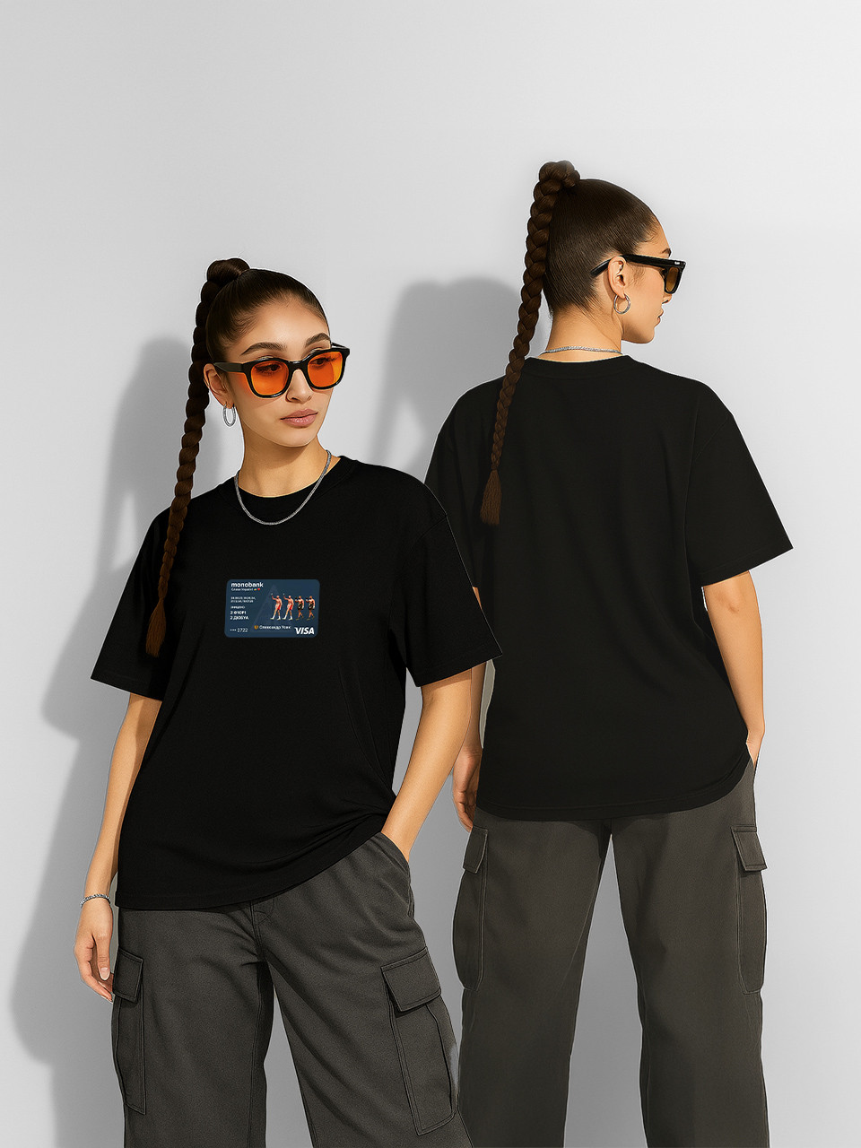 Футболка оверсайз Олександр Усік Mono Bank Чорна Жіноча S