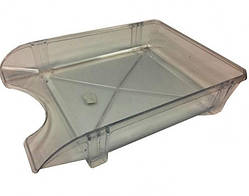 Настільний горизонтальний лоток для документів Прозорий димчастий арт ЛГ-06 КІП