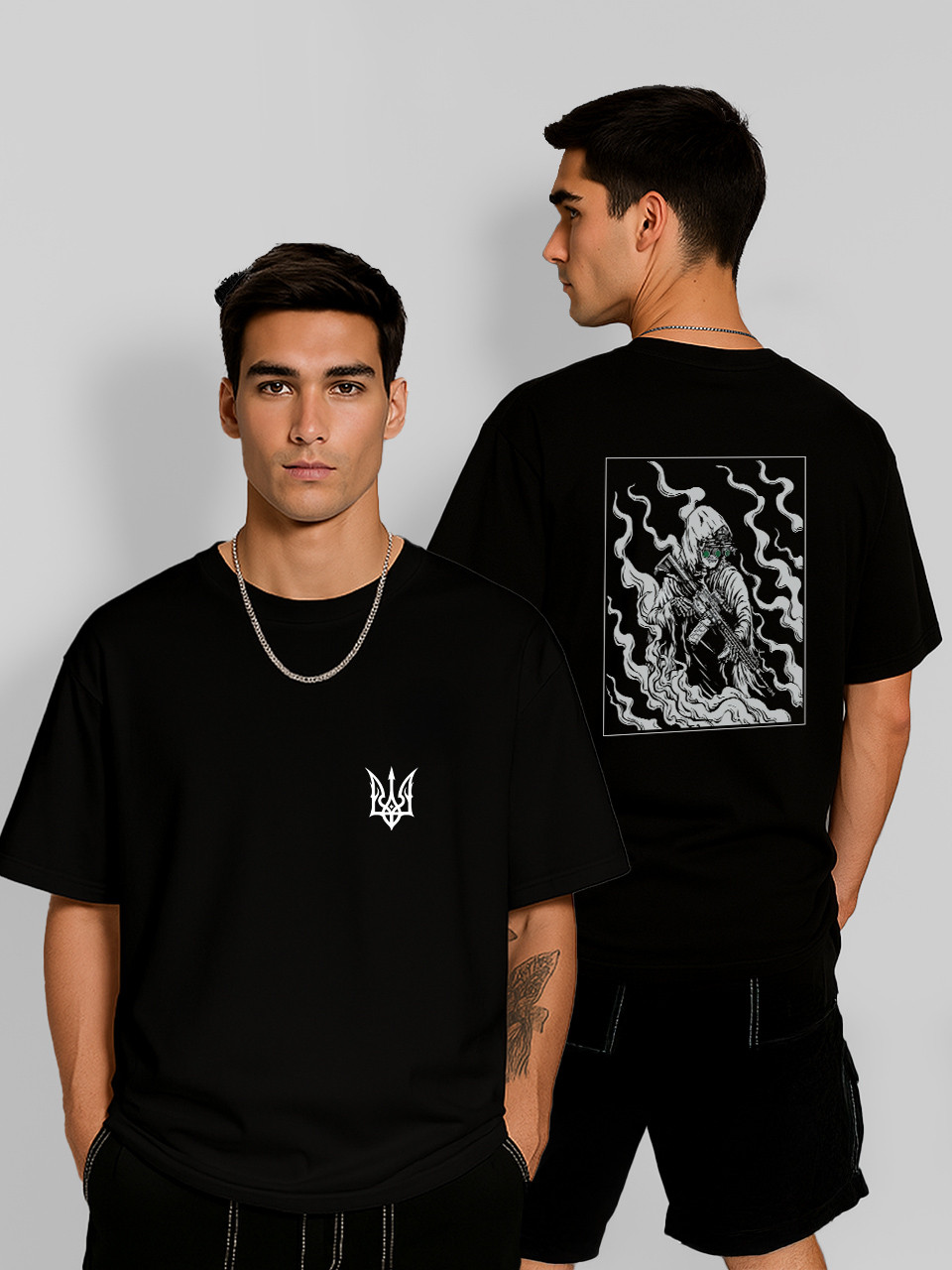 Футболка оверсайз Воїн ССО (Special Operations) Чорна Чоловіча S, фото 1