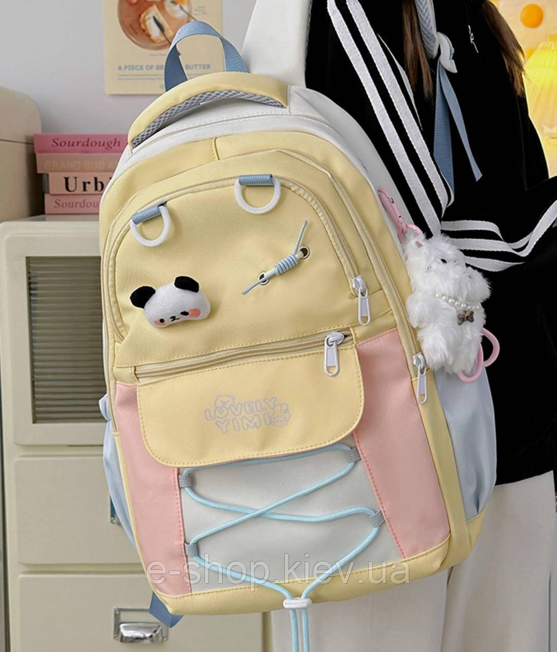 Універсальний легкий шкільний рюкзак для дівчинки з м'якою спинкою, Стильний міський портфель для школи, фото 1