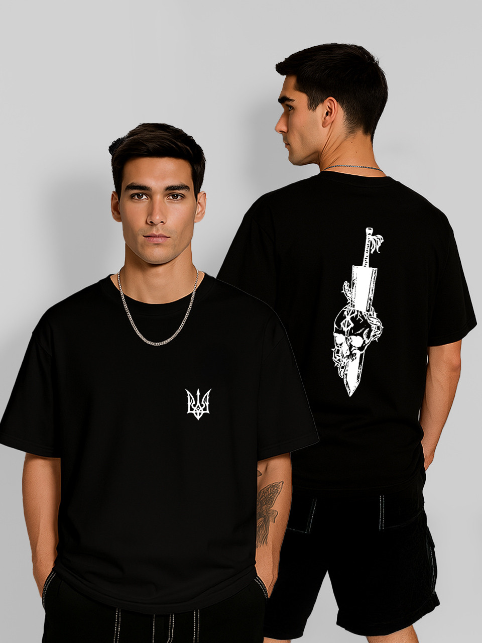 Футболка оверсайз Меч берсерка (Berserk) Чорна Чоловіча S, фото 1