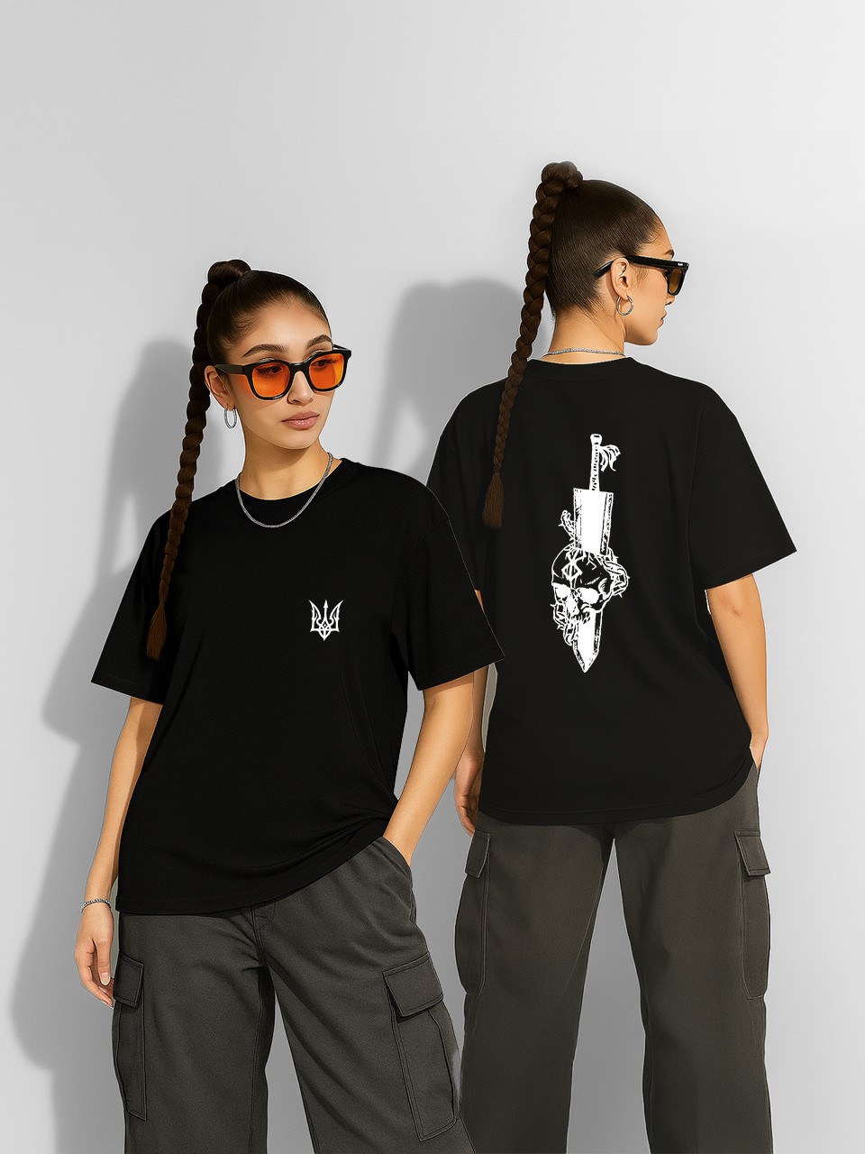 Футболка оверсайз Меч берсерка (Berserk) Чорна Жіноча S, фото 1