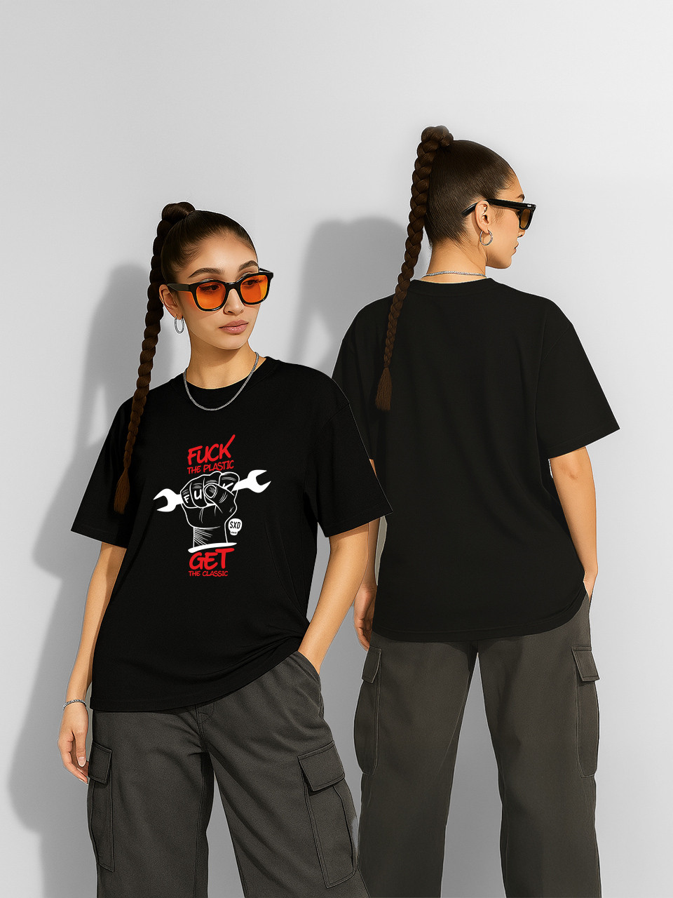 Футболка оверсайз Get the classic Чорна Жіноча S