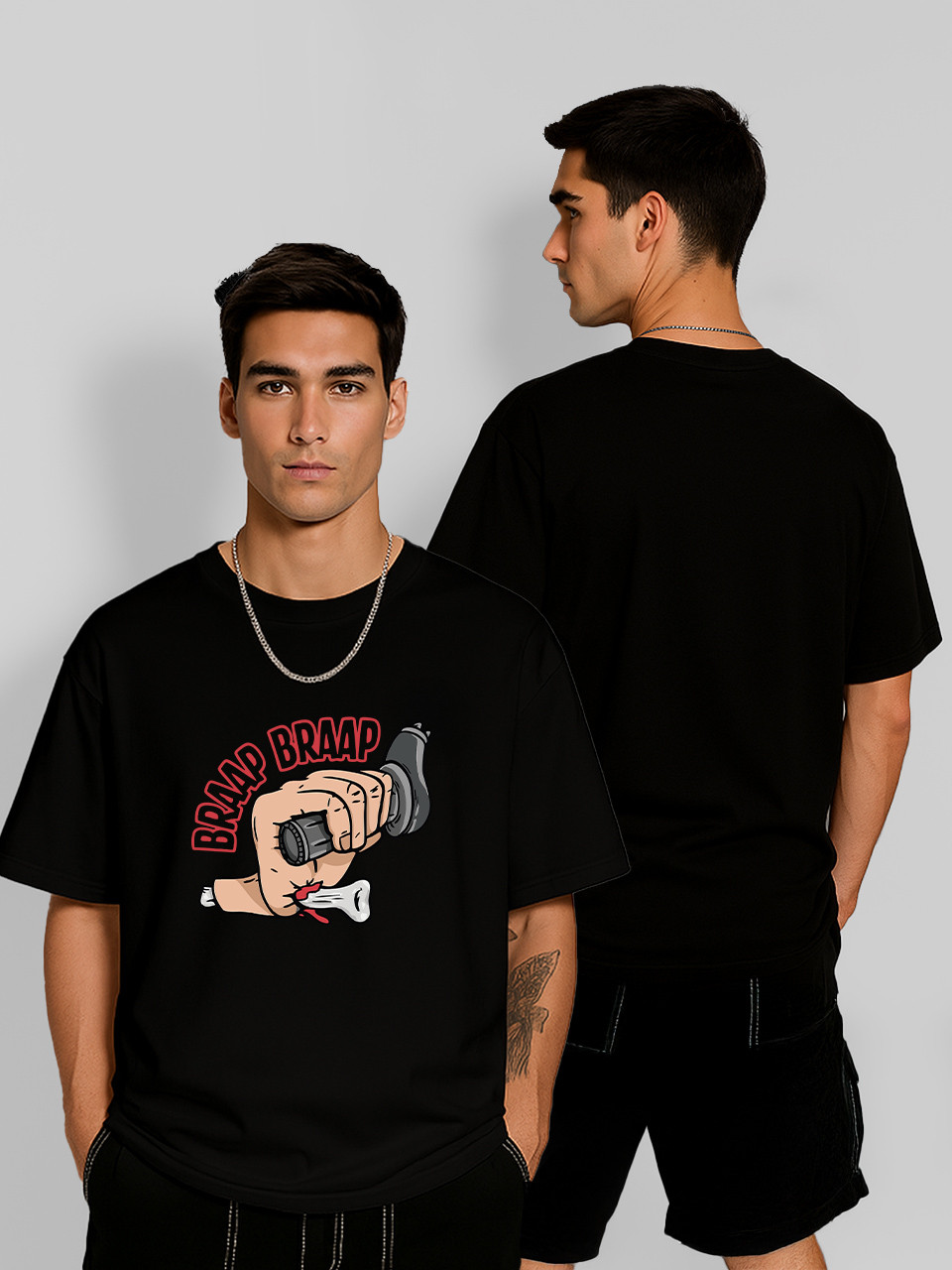 Футболка оверсайз Braap braap Чорна Чоловіча S