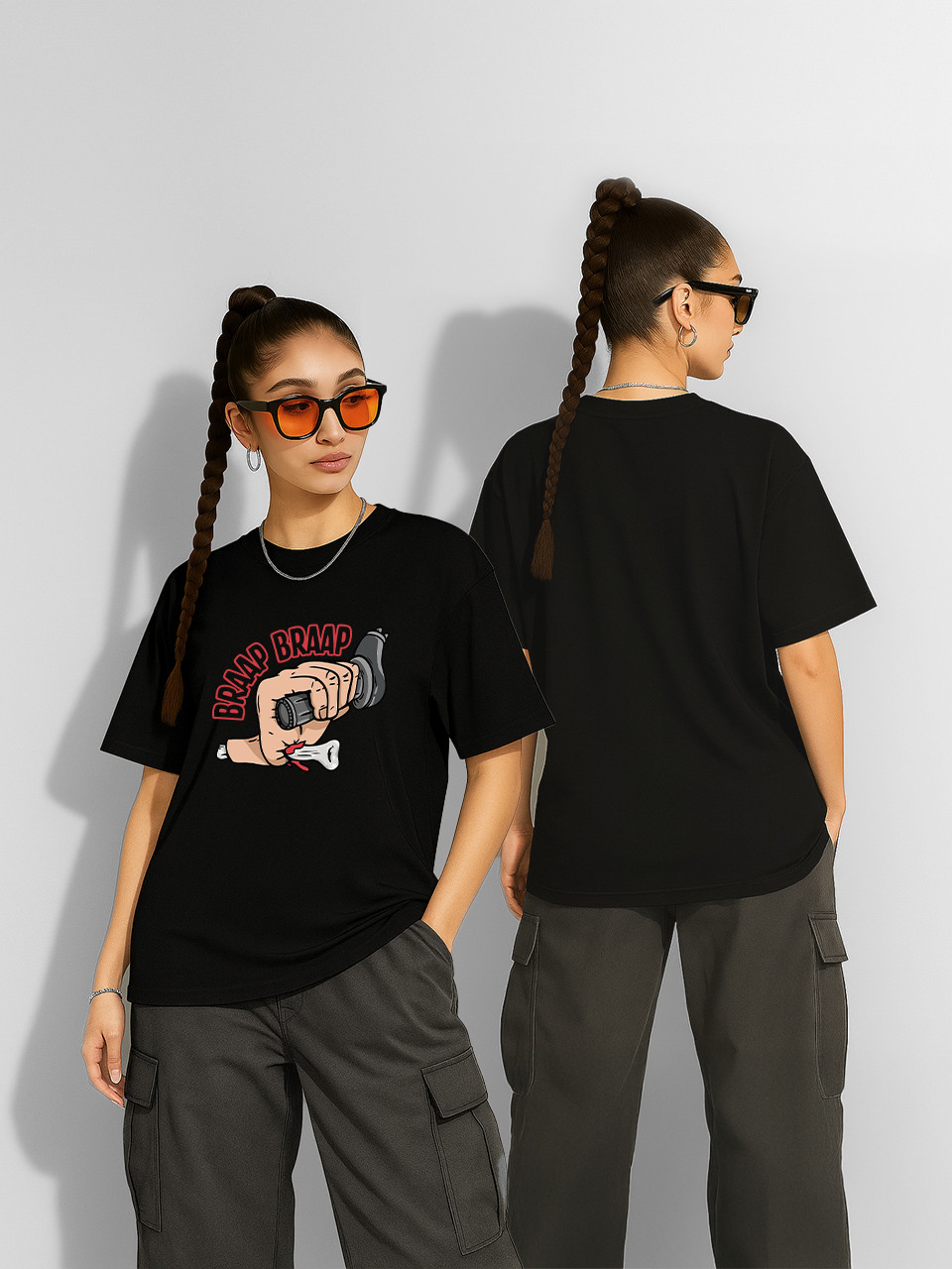 Футболка оверсайз Braap braap Чорна Жіноча S