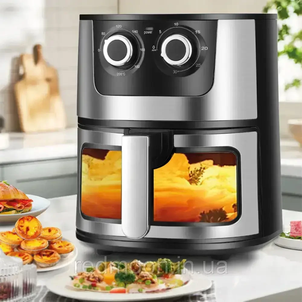 Багатофункціональний аерогриль Rainberg RB-2269, 4200 Вт, 8 л, кухонна мультипіч, повітряна фритюрниця, фото 1