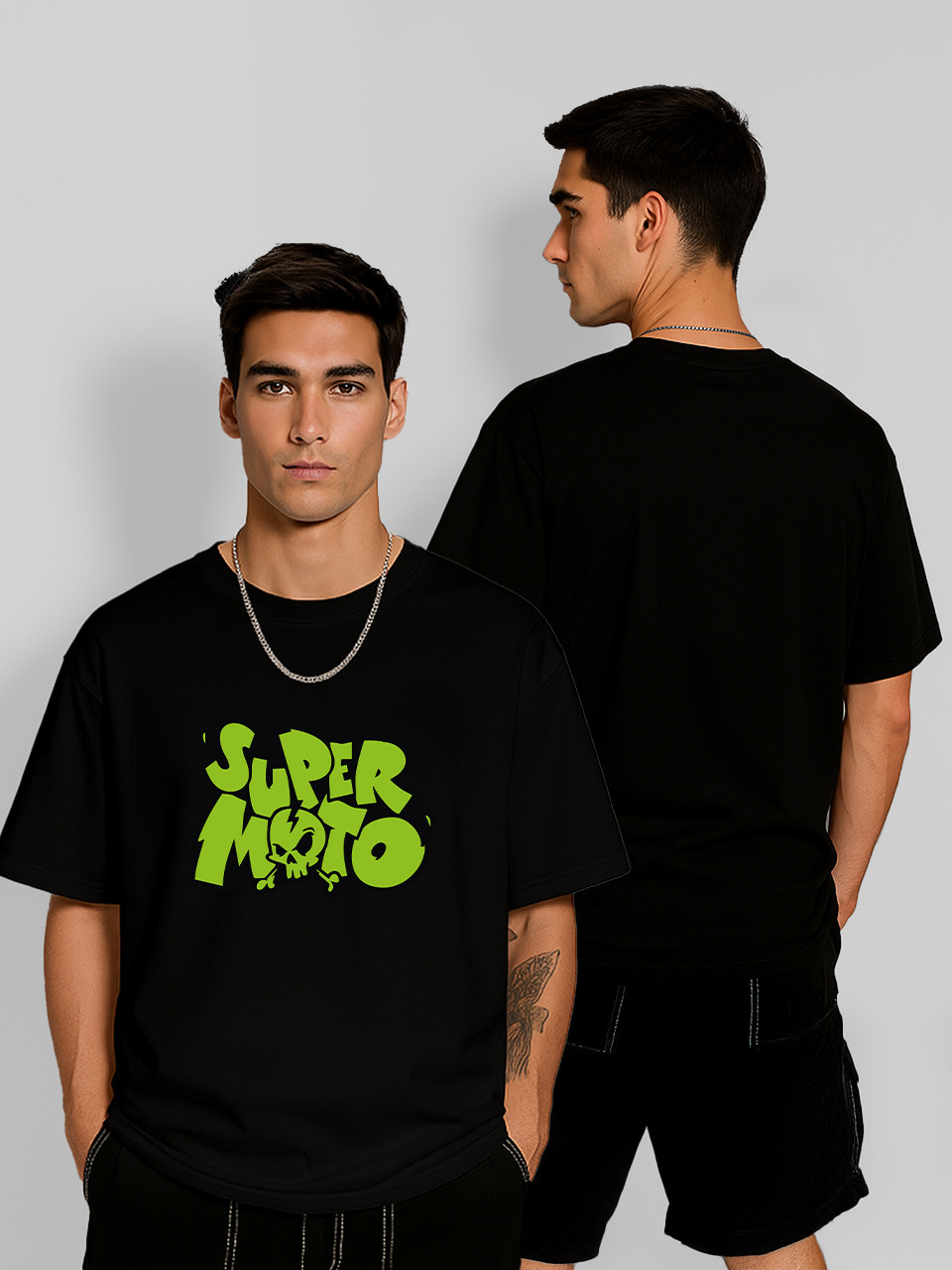 Футболка оверсайз Амортизатор Чорна Чоловіча S