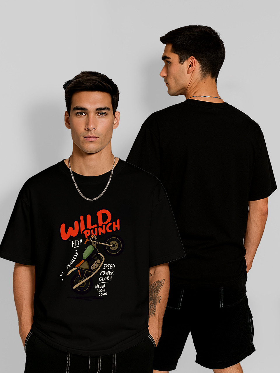 Футболка оверсайз Wild punch Чорна Чоловіча S, фото 1