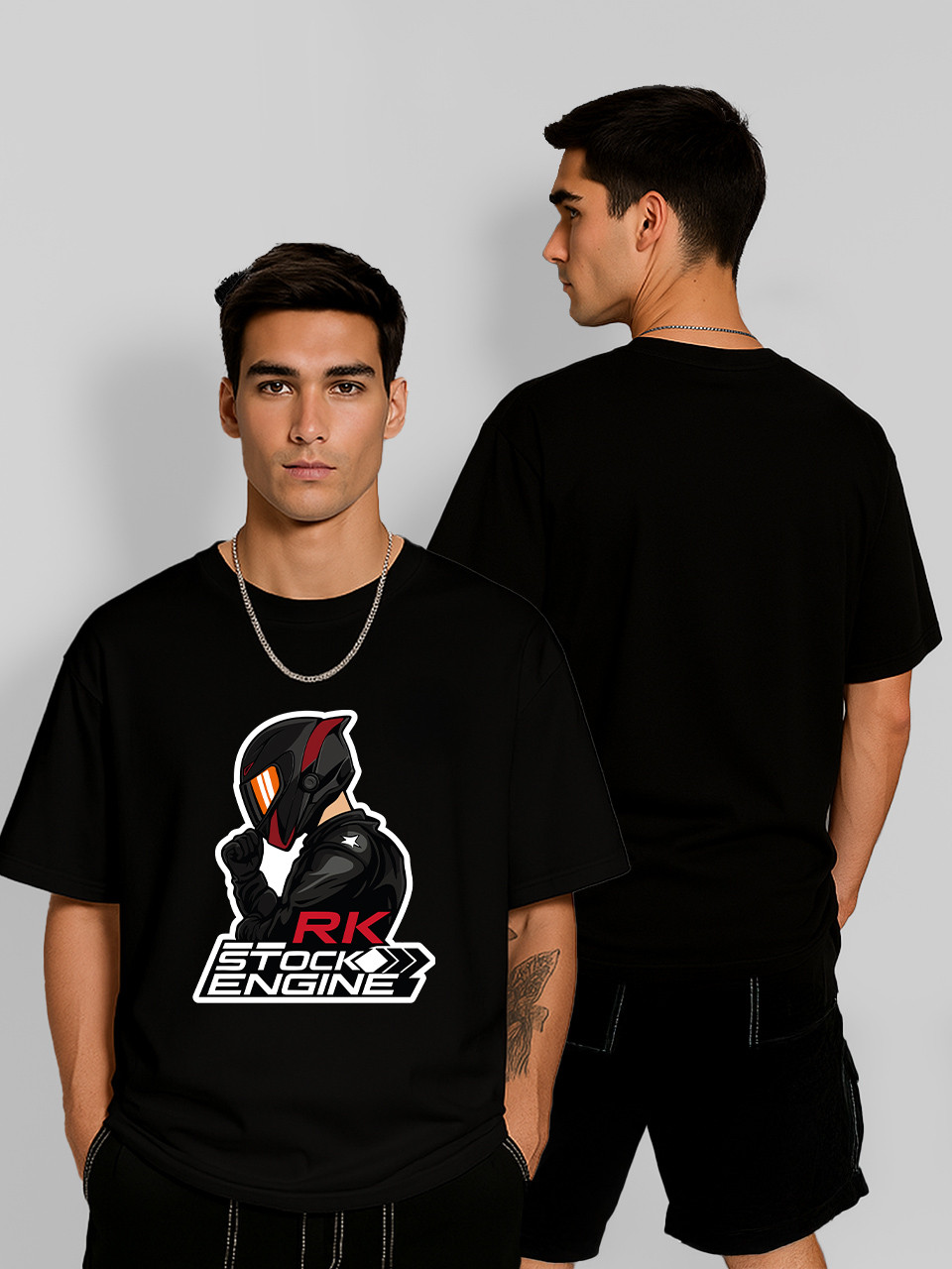 Футболка оверсайз RK Stock enging Чорна Чоловіча S