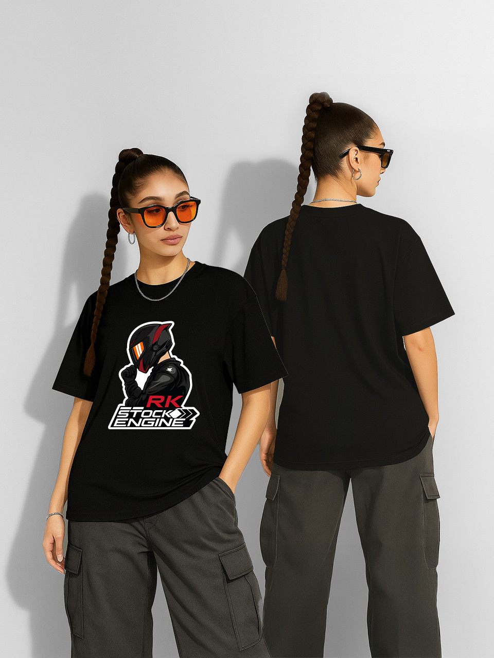 Футболка оверсайз RK Stock enging Чорна Жіноча S