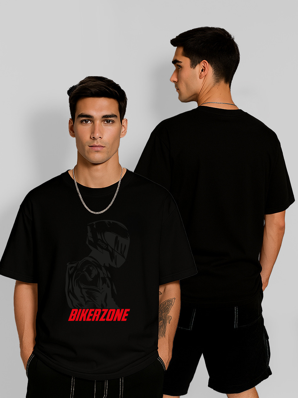 Футболка оверсайз Bikerzone Чорна Чоловіча S, фото 1