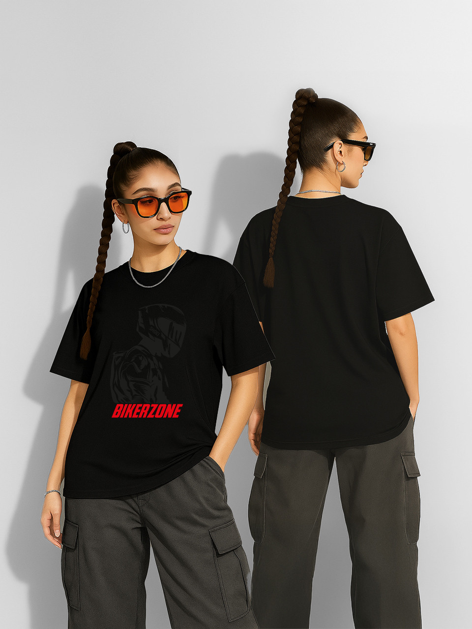 Футболка оверсайз Bikerzone Чорна Жіноча S