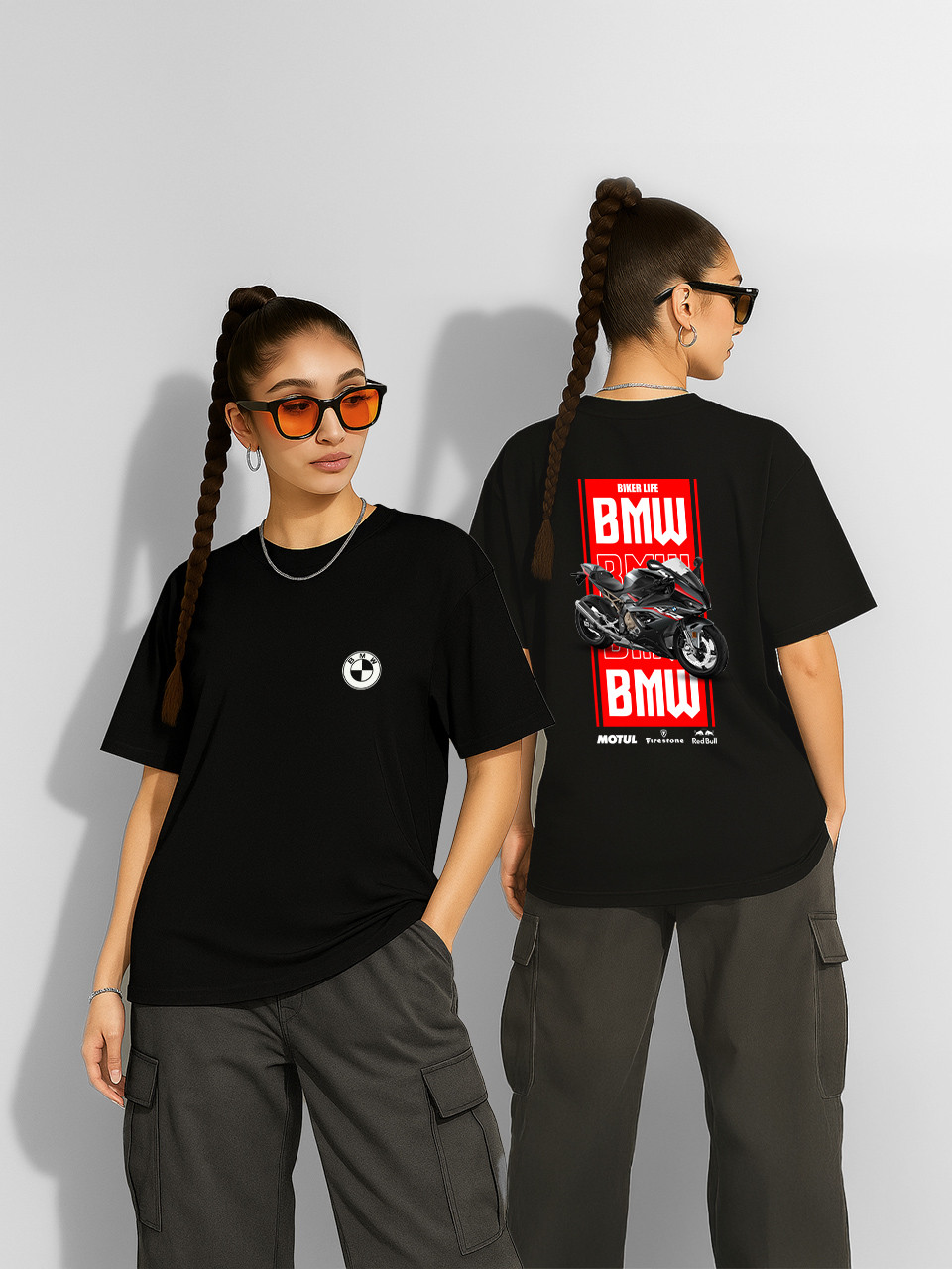 Футболка оверсайз BMW R1000 Чорна Жіноча S