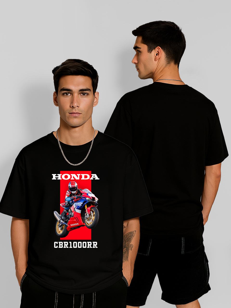 Футболка оверсайз Honda CBR 1000RR Чорна Чоловіча S