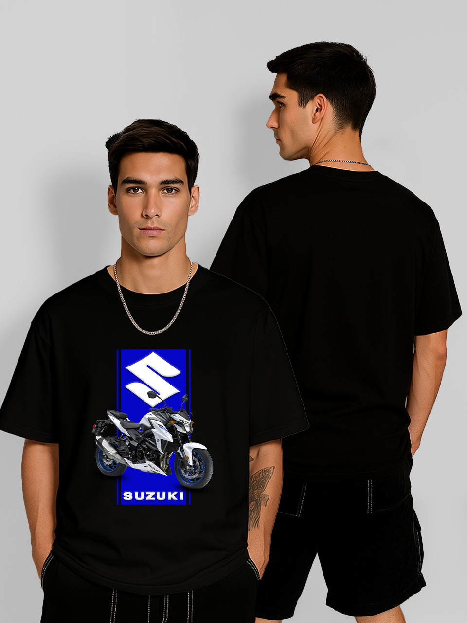 Футболка оверсайз Suzuki GSX-S Чорна Чоловіча S, фото 1