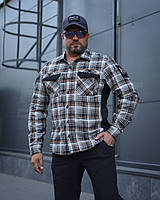 Тактична мілітарі Сорочка FCT Blackbeard літня в клітинку Сіро-помаранчева (13 номер)