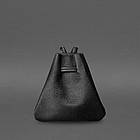 Шкіряний мішечок для ювелірних виробів (подарунковий), чорний, фото 4