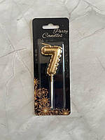 Свічка-кулька "7" золота для торта