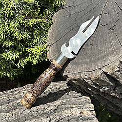 Вилка Mzavod з дерев'яною ручкою для зняття м'яса 280х2мм мармурова