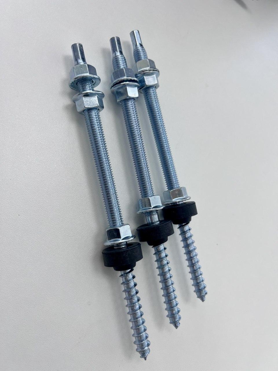 Гвинт Solar М10×200 з метизами (оцинкований, з шайбою збільшеною), фото 1