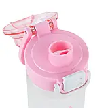 Пляшечка для води Kite, 760 мл, K25-1214-3 сіро-рожева, фото 2