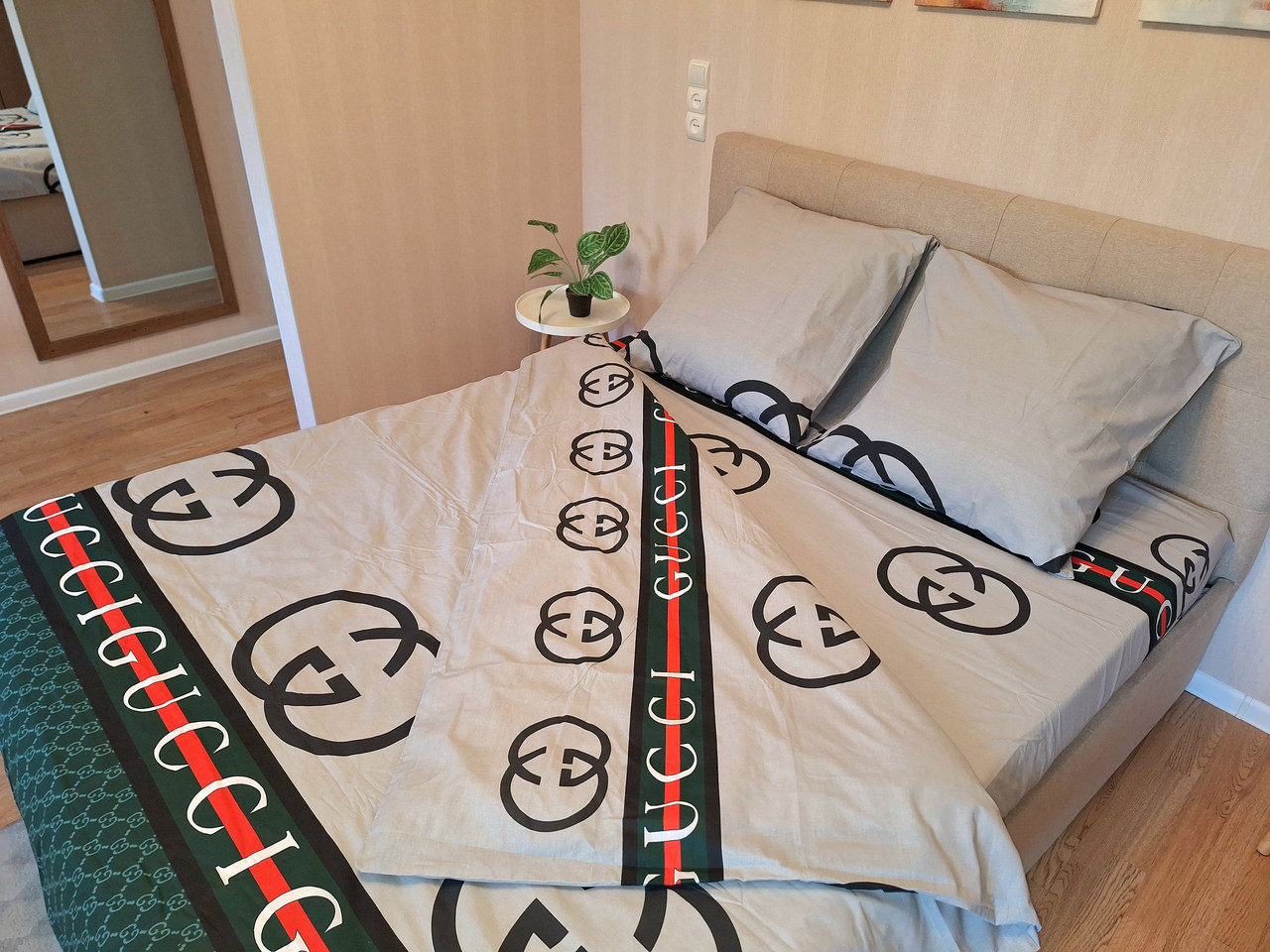 Комплект постільної білизни Бязь Голд Люкс №бл554 євро 220х240 на кнопках