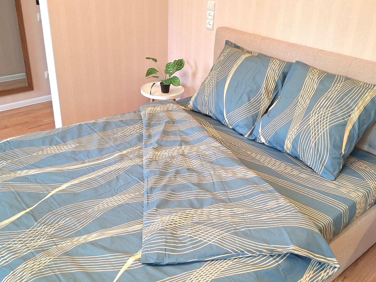 Набір постільної білизни Бязь Голд Люкс №бл553 Двуспальний розмір 200х220 на кнопках