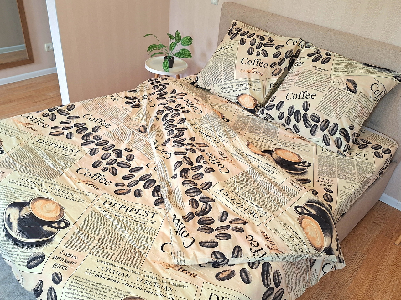 Комплект постільної білизни Бязь Голд Люкс №бл551 Полуторний 150х220 на кнопках