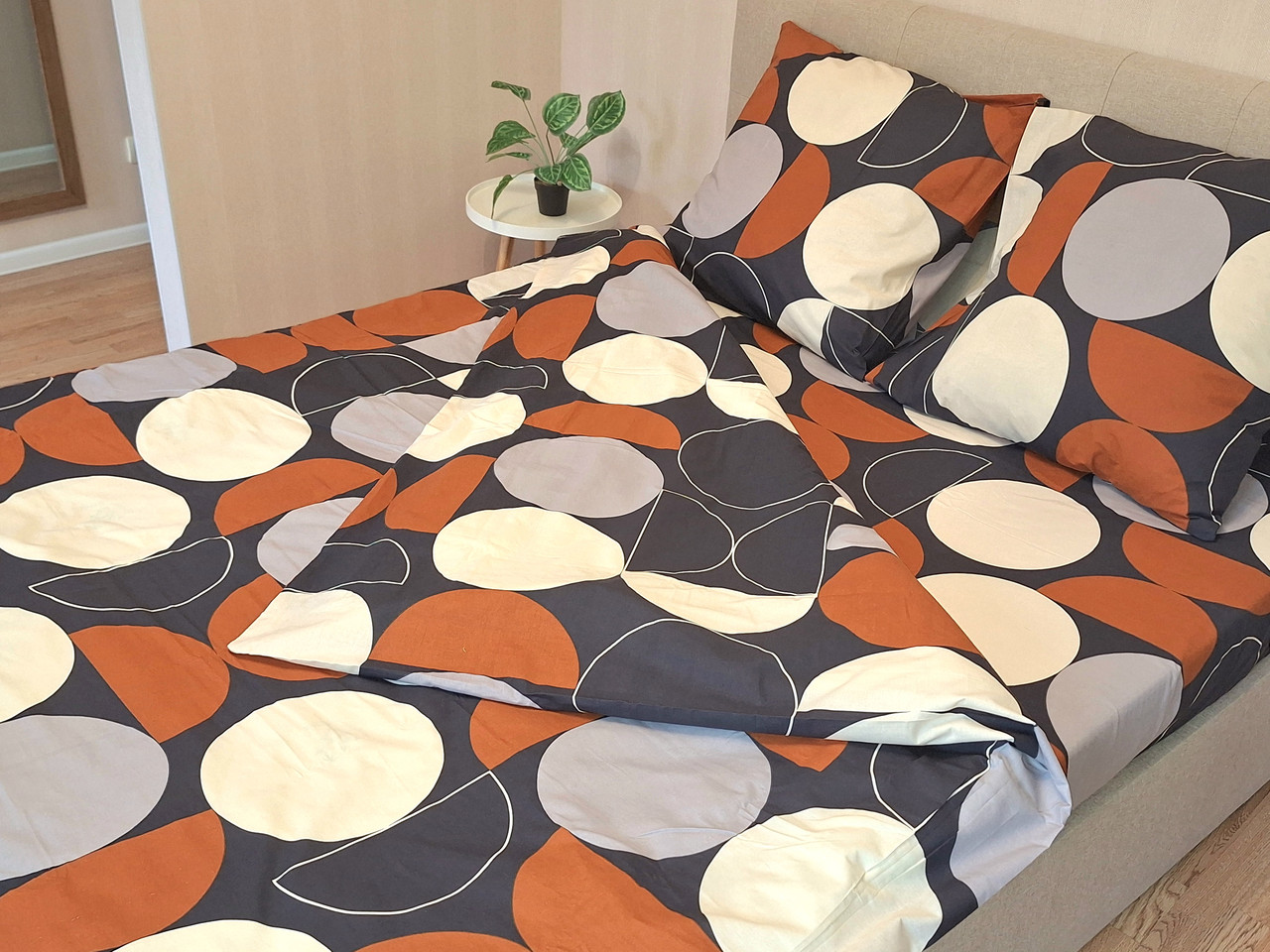 Набір постільної білизни Бязь Голд Люкс №бл545 Двуспальний розмір 200х220 на кнопках