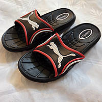 Шльопанці дитячі чорні з червоно-білими смужками Steiner, розміри в описі