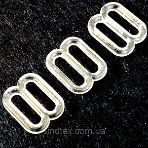 10 шт. - Прозорий регулятор 1 см (пластик) для ремінців бюстгальтера (вісімка)