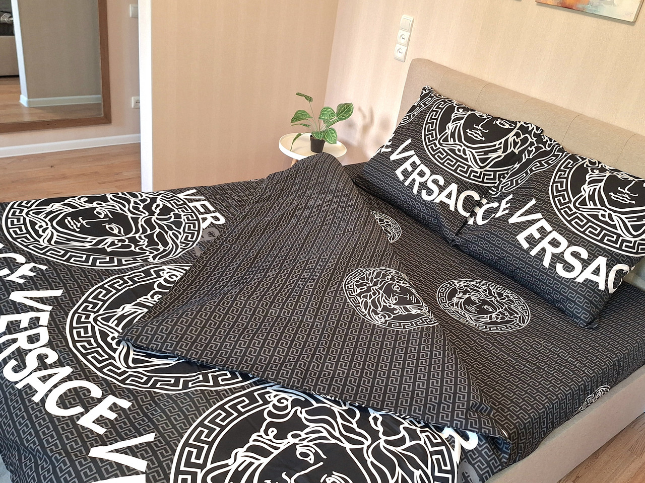 Набір постільної білизни Бязь Голд Люкс №бл541 Двуспальний розмір 200х220 на кнопках