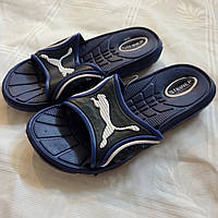 Шльопанці дитячі сині з біло-чорними смужками Steiner, розміри в описі