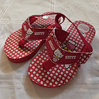 В'єтнамки дитячі червоні з білим горошком Hello Kitty